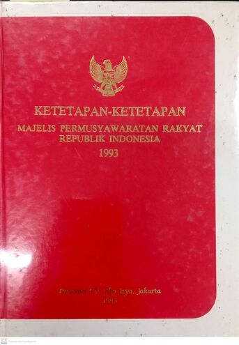 Ketetapan-Ketetapan Majelis Permusyawaratan Rakyat Republik Indonesia 1993