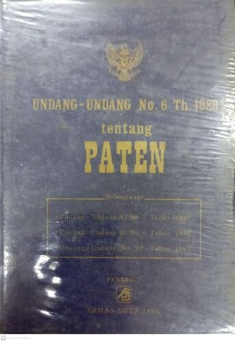 Undang-Undang No. 6 Th. 1989 tentang Paten 