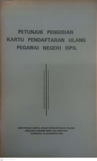 Petunjuk Pengisian Kartu Pendaftaran Ulang Pegawai Negeri Sipil 
